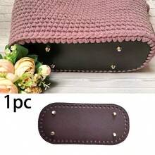 1 pezzo/2/3 pezzi Fondo in pelle PU con borchie, adatto per borse fai-da-te all'uncinetto, borse a tracolla - Fondo rotondo con fori, pratico per la tessitura - Senza fodera, monocromatico, bordi verniciati, progettato per la realizzazione di artigianato, senza accessori di chiusura.