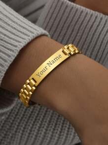 LICVIC Custom Name Men Bracelet,Personalized Stainless Steel Bracelets,Customized Couples Bracelets,Customizable Men Jewelry,Fathers Day Gifts,Birthday Gifts,Gold,Silver,Black,Valentine's Day Gifts,Wedding Gifts,Casual Customization,Daily Wear,Fashion,Bridesmaids,Best Man,Besties,Sisters,Proms,Parties