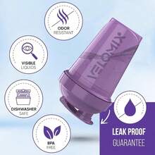 2-Pack 20oz Leakproof Shaker Bottles With 2 Stainless Steel Mixing Balls - Gym/Workout/Travel/Office Protein Shakers For Smoothies, Pre-Workout & Weight Loss Drinks, BPA-Free & Odor-Resistant (Green & Black) - Purple / Black - View 2