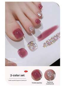 annies 10毫升夏季热销闪亮脚趾甲油亮片凝胶 2025新款冰啫喱裸色指甲油凝胶 2支装 女孩礼物美甲 - 彩色 - 查看 4