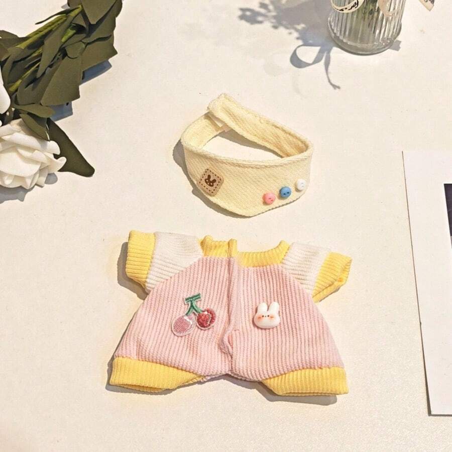 17cm Krabbel-Outfit Set, beinhaltet Flaschenpendant und Schuhe, modische Accessoires und Merchandise (ohne Plüschpuppe)