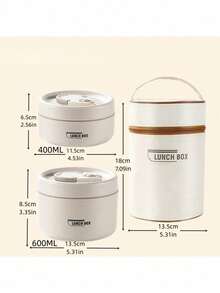 5件套304L不锈钢保温饭盒带储物袋和餐具，便携式双层带盖便当盒，适用于办公室、学校