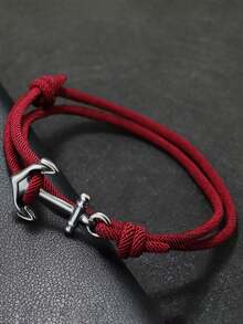 Unique Anchor Bracelet Men Handmade Sliding Adjustable Nautical 3mm Thin Marine String Bracelet Stainless Steel - Simple Style - View 20
