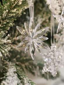 3pcs/9pcs Christmas Creative Transparent Icicle Snowflake Ornaments, Suitable For Outdoor Trees, Home, Store, Holiday, Party, Christmas Tree Decorations - Multicolor - View 9