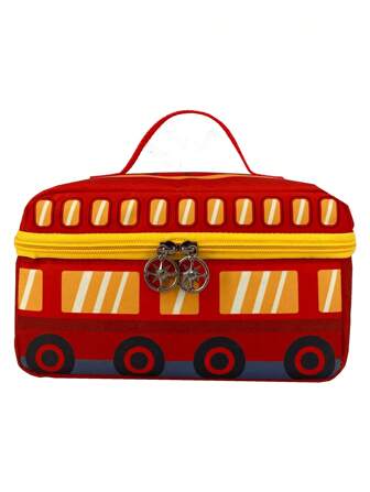 儿童可爱午餐袋，带有有趣的个性化汽车图案和火车形状，单手午餐盒袋吸引孩子的注意力，适合学龄前男孩，是节日、生日、返校的完美礼物，隔热可重复使用背包