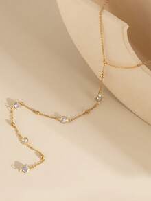 1 قطعة سلسلة طويلة ذهبية مع شرابات للجسم كإكسسوار ملابس داخلية للنساء، للحفلات الراقصة - الذهبي - مشاهدة 3