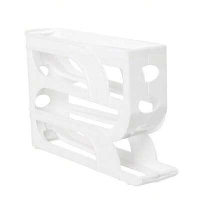 Modern 3-Layer Sliding Egg Rack - Anti-Drop And Space-Saving Refrigerator Side Door Storage Rack, Specially Designed For Kitchen Organization