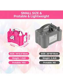 Inflador eléctrico portátil de globos, Bomba de aire eléctrica para globos 220V-240V 400W, Adecuada para decoración de fiestas con inflado de globos