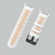 سوار استبدال ساعة أبل عالي الجودة من السيليكون بتصميم مستوحى من الدروع، أنيق وجذاب، مناسب للمتبعين للموضة والرياضيين والطلاب، مناسب لطرازات ساعة أبل 42/44/45/46/49، تصميم ثقوب شكل شبه منحرف، جميل ومنفذ للهواء، مناسب للاستخدام اليومي والرياضة والياقة البدنية