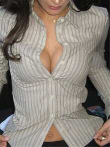 复古性感束身开衫，长袖条纹可爱美丽休闲优雅衬衫上衣，适合女士春夏假日/情人节穿着 - 灰白 - 查看 5