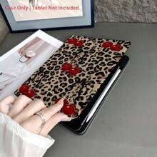 豹纹印花背景，饰以红色樱桃和黑色蝴蝶结图案 - 时尚复古平板电脑保护套，带笔槽，兼容 iPad 10.9/10.2/Air 第五代/Pro 11/第十代/9.7/Air 2/iPad（第七代）/iPad（第八代）/iPad Air 4/5/iPad Pro 11/iPad 第十代 10.9 英寸（2022 款）智能保护套/iPad Air 13（M3 2025 款）/iPad Air 11（M3 2025 款）/iPad Air 11（M3 2025 款）/iPad 11（A16 2025 款）/Galaxy Tab S10+/S9/A9，具备自动休眠/唤醒功能 - 彩色 - 查看 8