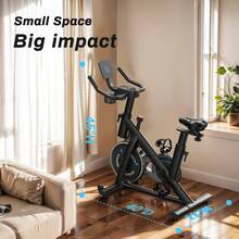 MERACH Exercise Bike, Brake Pad/Magnetic Stationary Bike With Exclusive App, Low Noise Indoor Cycling Bike With 300lbs Weight Capacity, Dumbbell Rack And Free Fitness Courses - Ma sát-Đen - Xem 5