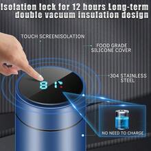 4 Pieces Smart Water Bottles with LED Temperature Display Tea Infuser Bottle Double Wall Insulated Water Flask Stainless Steel Water Bottle That Keeps Water Cold and Warm Leak Proof Vacuum Travel Mug - por defecto - Ver 3