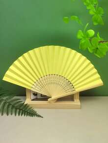 10pcs Summer Essential Handheld Fan Plain Paper Fan Blank Painting White Colorful Folding Fan Handmade Craft Materials Hand Fan Cooling Fan Wedding Decoration Rave Accessories - Multicolor - View 16