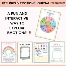 1 دفتر يومياتي العاطفية، خطة إدارة العواطف يمكن الكتابة عليها ويمكن الرسم عليها، يساعد الطلاب على فهم ذواتهم العاطفية الحقيقية، موسم العودة إلى المدرسة