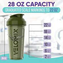 2-Pack 28oz/830ml Premium Shaker Bottles With 4 Stainless Steel Balls - Leakproof  Mixer Cups For Protein, Smoothies & Meal Replacement - Gym, Office, Travel & Home Use - Blue & Clear Combo With Measurement Marks - 2)藍色/綠色 - 查看 5