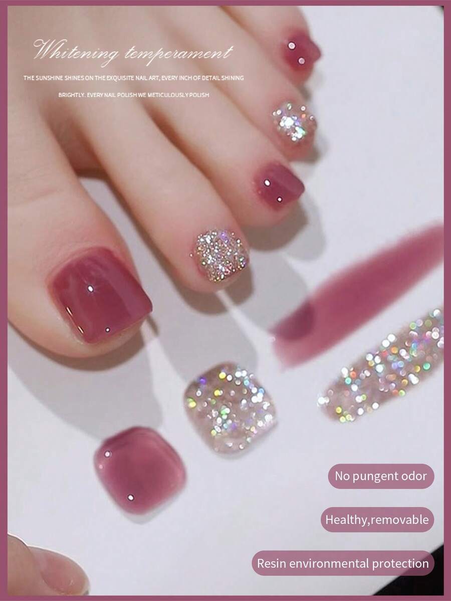 annies 2瓶10毫升闪亮光钻凝胶指甲油，适用于可卸除UV灯，可用于DIY美甲沙龙LED凝胶指甲油