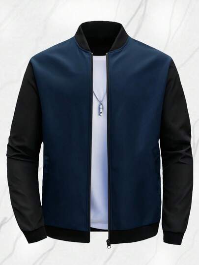 Chaqueta deportiva casual de hombre con bloques de color, ligera y con estilo, para primavera y otoño