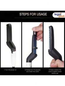 Hair Straightener Portable Comb For Men's Hair And Beard Electric Comb Straightening Brush - 黑色 - 查看 5