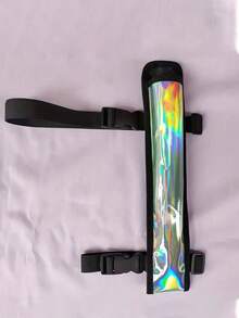 1PC Holographic Handheld Fan Pouch With Adjustable Strap,Fan Rave Holder,- Stylish Party Accessory For Women, Reflective Iridescent Design, Perfect For Christmas, Festivals, And Chinese Martial Arts Events,And Fan Holder & Thigh Holster Rave Accessories For Concert Festival Raves - Multicolor - View 7
