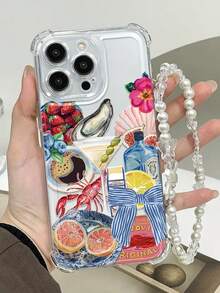 1 件创意夏日海鲜和啤酒卡通设计防摔 TPU 手机壳，兼容 Apple 16/15 Pro Max/15 Plus/15 Pro/15/14 Pro Max/14 Plus/14 Pro/14/13 Pro Max/Pro Max/12 Pro Max/12 Pro/12/11 Pro Max/11/X/XS/XR/XS Max