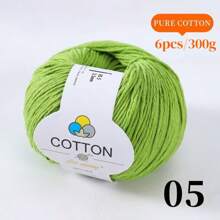 100% Cotton Yarn, 6 Balls*50g (Total 300g), 1 Ball Length 160m, 6 Ball Pack, Skin-Friendly, Breathable Cotton Yarn For Knitting Sweaters, Crocheting Blankets, Weaving Vests, Handmade Crafts, Multiple Color Options - 6 Balls Of Pure Cotton - View 23