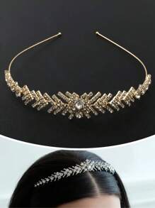 1 Stück/2 Stück modischer Kristall Krone Haarreif, glamouröser und glänzender Braut-Haarschmuck, geeignet als Accessoire für Frauen/Mädchen zu Hochzeit/Veranstaltung/Party/Geburtstag/Bankett