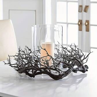 Guirnalda de Halloween de 14" estilo art decó, guirnalda de ramas negras - Ramas muertas de plástico simuladas para decoración festiva/otoñal de ventanas, paredes, fiestas en interiores y exteriores, casas encantadas, bares, decoración del hogar, accesorios de casas encantadas, decoración de paredes para fiestas en el hogar, decoración colgante DIY, adecuada para fiestas y decoración del hogar