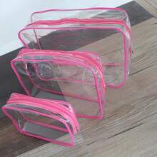 Large Toy Storage Bag, Multi-Purpose Zipper Transparent PVC Waterproof Travel Case For Blocks, Puzzles, Student Books, Toiletries, Cosmetics, Square & Rectangular, Plastic Material, Suitable For Home & Travel Organization, Valentine's Day & Wedding Gifts - Multicolor - View 15