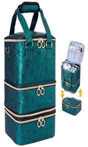 Uross Nail Polish Organizer Bag Holds 30 Bottles Nail Polish &Amp; Nail Kit -Nail Polish Storage Organizer Nail Polish Bag Nail Supplies Organizer Case For Nail Tech - Black