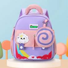 Light Weight Backpacks Cartoon Large Capacity School Bags For Kindergarten - Violet - View 5