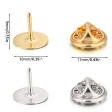 20/50Sets Brooch Pin Holder Tie Badge Back Replacement Flat Base Stabbing Butterfly Clasps For DIY Jewelry Making Accessories Gold 25pcs Silver 25pcs