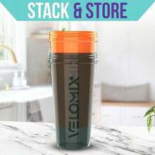 2-Pack 28oz/830ml Premium Shaker Bottles With 4 Stainless Steel Balls - Leakproof  Mixer Cups For Protein, Smoothies & Meal Replacement - Gym, Office, Travel & Home Use - Blue & Clear Combo With Measurement Marks - 96) 綠色/橘色 - 查看 6