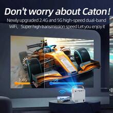 Proyector para cine en casa 4K Ultra HD 5G 2025 con proyección inmersiva. Compatible con Android y Apple, permite proyección de pantalla móvil y en pared blanca. Apto para KTV, juegos, cursos en línea, dormitorio y uso en exteriores. Con sistema Android integrado, altavoces incorporados y gran variedad de aplicaciones. Regalo perfecto para Navidad y San Valentín.