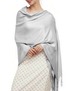 1 buc șaluri și wrap-uri Pashmina pentru femei, culoare solidă, pentru rochie de seară, costum de baie, acoperire pentru plajă, rochie de baie lungă, eșarfă, nuntă, mireasă, domnișoară de onoare, cadouri - eșarfă de cașmir - Vizualizare 12