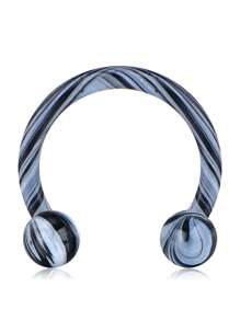 1 件装鼻中隔马蹄形耳环女士不锈钢眉耳屏唇环 16G 8 毫米防过敏鼻环穿孔饰品