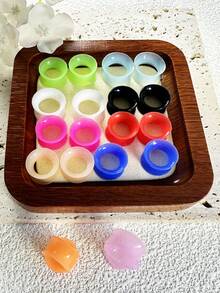 20pcs 9mm Thin Flared Silicone Ear Gauges, Punk Style Piercing Jewelry, Minimalist Fashion Ear Plugs - Speaker Silicone Ear Amplifier - View 11