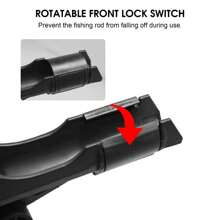 360 Swivel Fishing Rod Holder For Kayak Canoe Boat Stable Adjustable With Button Pin - Black - View 4
