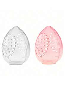 1/3/5pcs Of Cosmetic Sponge Storage Box, Porous Moisture-Proof Transparent Beauty Sponge Holder, Puff Cosmetic Egg Cover, Travel Portable Breathable Storage Box,For Holiday Beach, Bathroom Collection, Bedroom Collection, Large Capacity