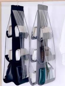 Multipurpose Organizer Bag Holder With Hanger For Wardrobe - màu đen - Xem 2