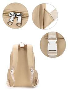 15.6英寸笔记本电脑背包，防水旅行背包，适合青少年和学生，可调节肩带，多口袋设计，通勤背包，户外背包，随机新款或旧款，多种颜色可选 - 卡其色 - 查看 11