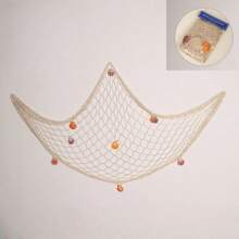 Decoração de Parede com Rede de Pesca Natural com Conchas, Decoração de Festa com Tema Oceânico Rede de Pesca Festa de Piratas, Casamento, Decoração de Fotografia, Natal