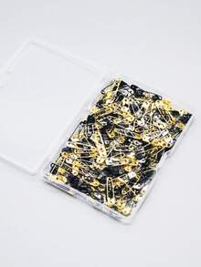 540/210/120/380/500/150/600/260/220個裝盒裝安全別針，5種尺寸，適用於DIY縫紉工具、頭巾與絲巾固定 - 彩色 - 查看 5
