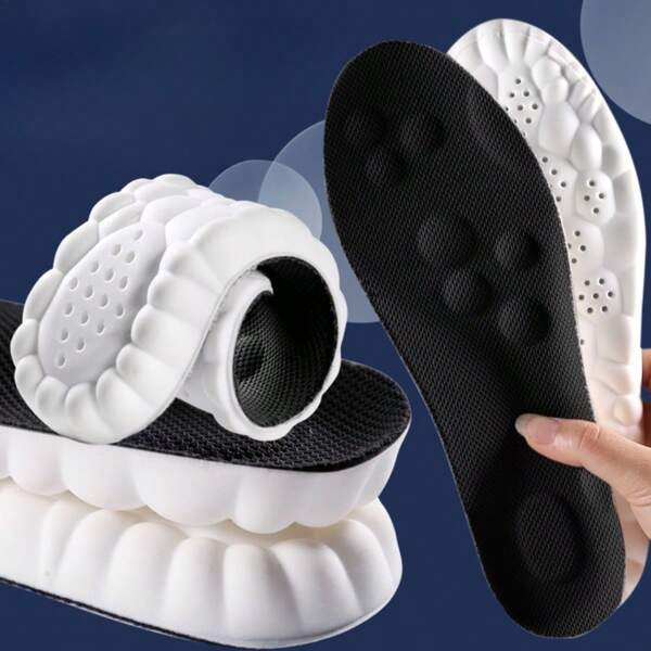 1 paire de semelles intérieures en latex à haute élasticité, semelles intérieures de sport amortissantes et rembourrées, semelles intérieures respirantes et durables sans fatigue