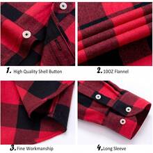 2025 Best Alimens & Gentle Men's Button Down Regular Fit Long Sleeve Plaid Flannel Casual Shirts - 綠黑色 - 查看 9