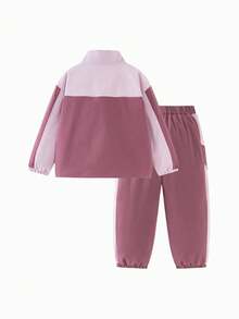 mini bala 少女户外运动服 2025 秋季拼色运动套装 - 橡皮粉 - 查看 6