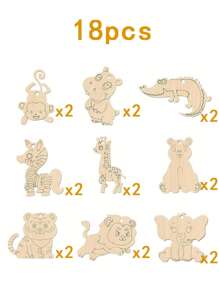 12PCS/18PCS/30PCS Wooden Unicorn Crafts: Festive Party Decorations, Artistic Room Accents, DIY Painting Projects, Wooden Handicrafts, Perfect Birthday Gifts