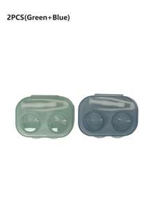 1PC/2PCS/5PCS Retro Chic Candy Color Mini Contact Lens Case Color Contact Lens Case Set With Mirror Compact Portable Immersion Storage Set Eye Contact Lens Color Contact Lens Case