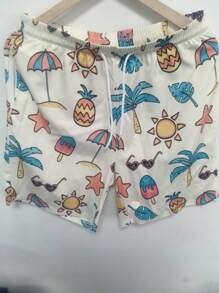 Pantalones cortos de playa informales estampados en 3D con flores hawaianas para hombres de talla grande - Secado rápido, cintura con cordón, perfectos para salidas de verano