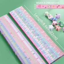 540 张印花星星折纸，兔子、心形、三叶草、星座、星星、创意幸运星礼物装饰工艺品，适用于学校用品，返校 - 印花星星紙 - 查看 3